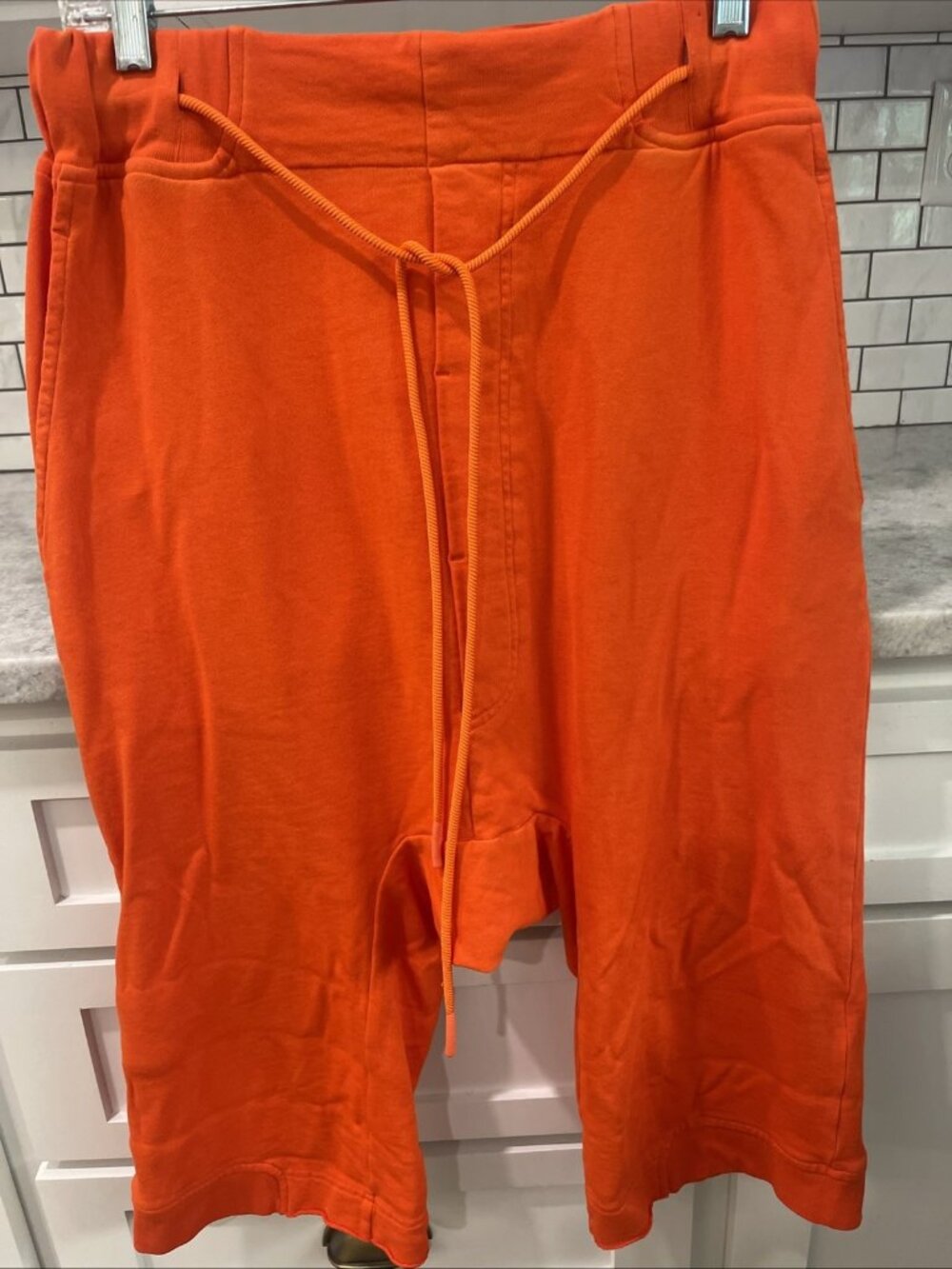 Rundholz Dip Jersey Harem Shorts Small Mandarine Drop-Crotched Pants Hip Hop Rap